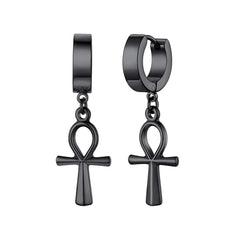 Black Ankh Earrings