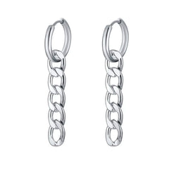 Silver Cuban Chain Earrings