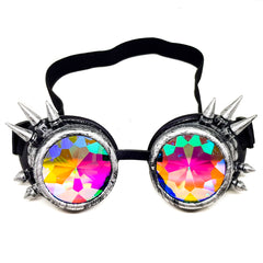 Brushed Chrome Steampunk Kaleidoscope Goggles