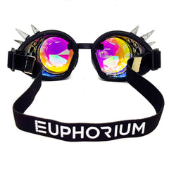 Brushed Chrome Steampunk Kaleidoscope Goggles