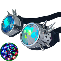 Chrome Steampunk Kaleidoscope Goggles