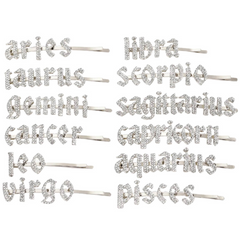 Silver Zodiac Hair Clips Set (20pcs)