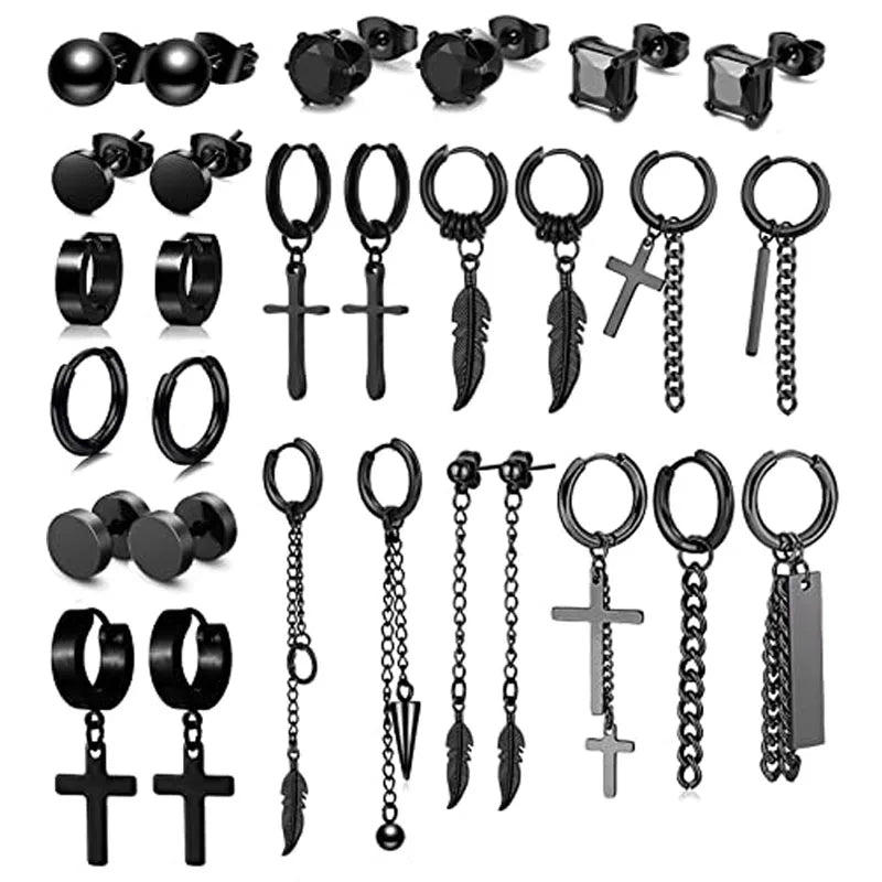 29 Piece Black Earring Set