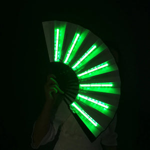 Large Green LED Hand Fan