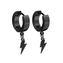 Load image into Gallery viewer, Black Bolt Earrings