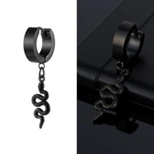 Load image into Gallery viewer, Black Snake Earrings