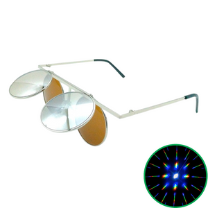 Gold Tinted Flip Up Diffraction Glasses