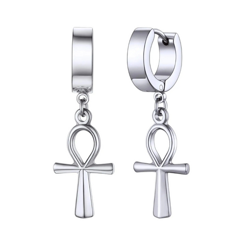 Silver Ankh Earrings