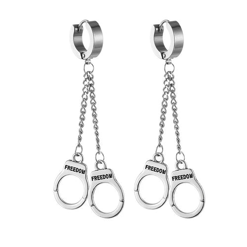Silver Handcuff Earrings