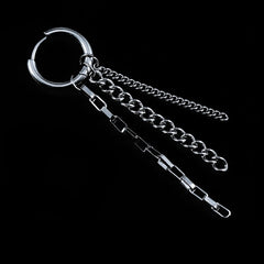 Silver Tri-Chain Earring