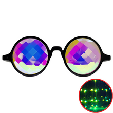 Load image into Gallery viewer, Black Bug Eye Kaleidoscope Glasses