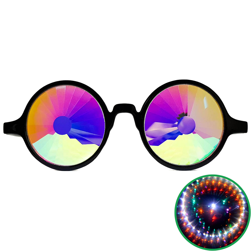 Black Wormhole Kaleidoscope Glasses