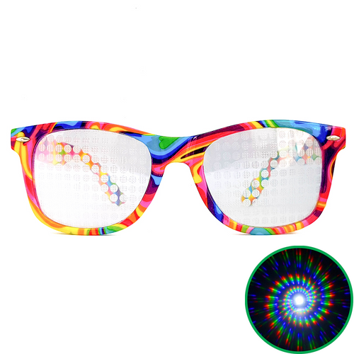 Kandi Swirl Wayfarer Spiral Diffraction Glasses