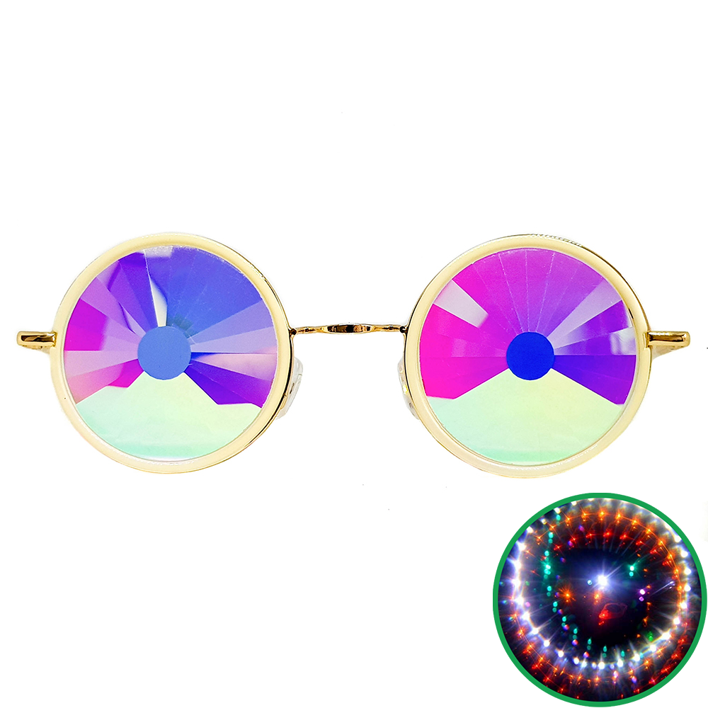 Beige Wormhole Kaleidoscope Glasses