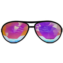 Load image into Gallery viewer, Black Aviator Kaleidoscope Glasses