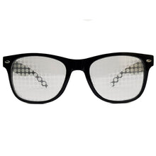 Load image into Gallery viewer, Black Wayfarer Spiral Diffraction Glasses