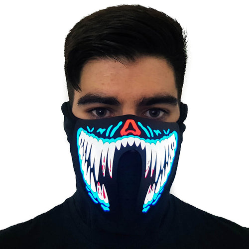 Blue Venom LED Sound Reactive Mask