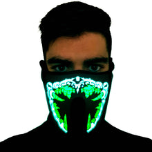 Load image into Gallery viewer, Green Predator LED Sound Reactive Mask