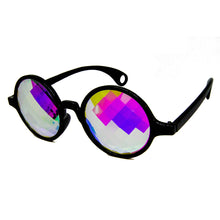 Load image into Gallery viewer, Black Bug Eye Kaleidoscope Glasses