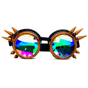 Brushed Copper Steampunk Kaleidoscope Goggles V2