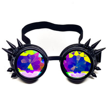 Load image into Gallery viewer, Black Steampunk Kaleidoscope Goggles V2