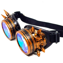 Load image into Gallery viewer, Brushed Copper Steampunk Kaleidoscope Goggles V2