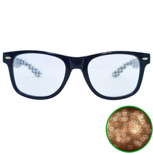 Load image into Gallery viewer, Black Wayfarer Heart Diffraction Glasses