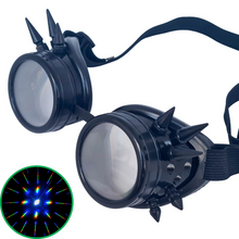 Load image into Gallery viewer, Black Steampunk Diffraction Goggles