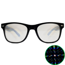 Load image into Gallery viewer, Black Wayfarer Ultimate Diffraction Glasses