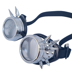 Chrome Steampunk Diffraction Goggles