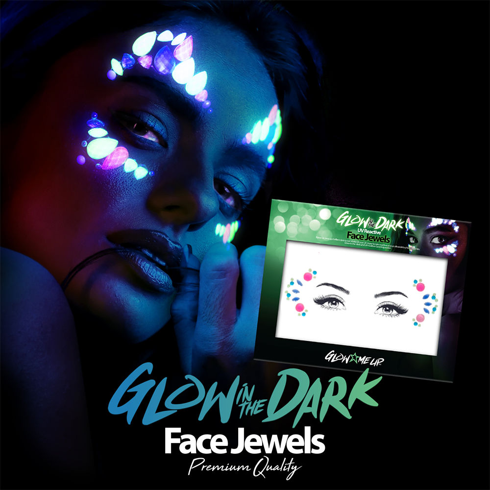 Glow In The Dark Flower Crown Face Gems