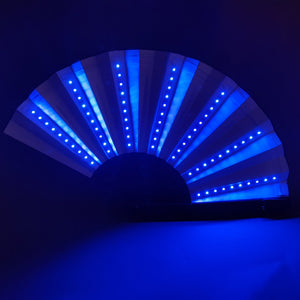 Large Blue LED Hand Fan