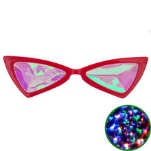 Load image into Gallery viewer, Red Cat Eye Kaleidoscope Glasses
