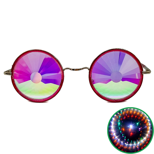 Red Wormhole Kaleidoscope Glasses
