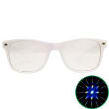 Load image into Gallery viewer, White Wayfarer Diffraction Glasses