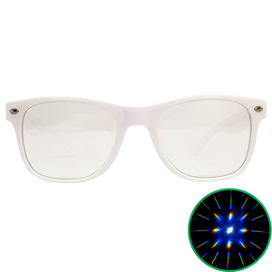 White Wayfarer Diffraction Glasses
